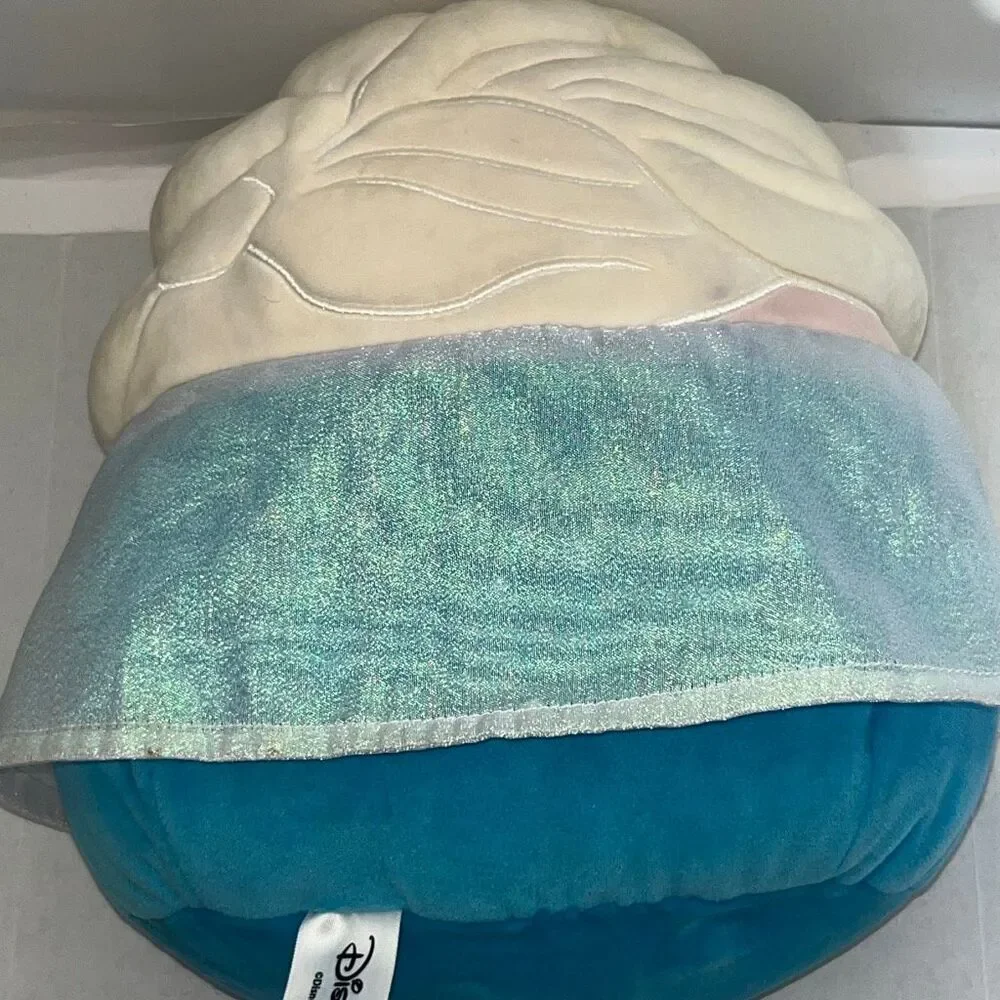 Disney Frozen Elsa‎ Squishmallows Plush Blue Silver Shimmer Cape Kellytoy 10-12